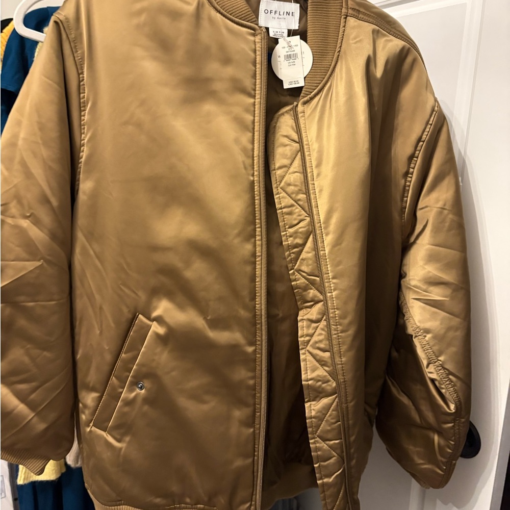 Aerie Tan Bomber Jacket